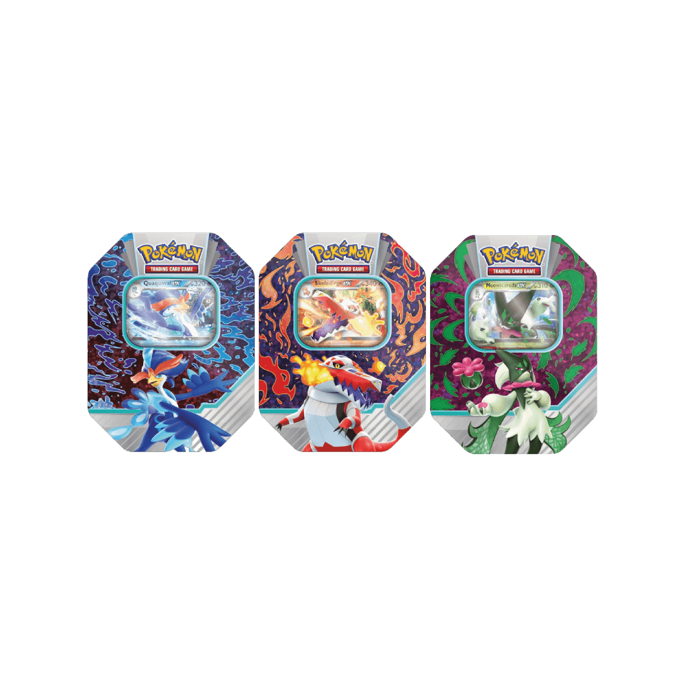 Tris di Tin da Collezione Partner di Paldea: Quaquaval ex, Skeledirge ex e Meowscarada ex (ITA) rr
