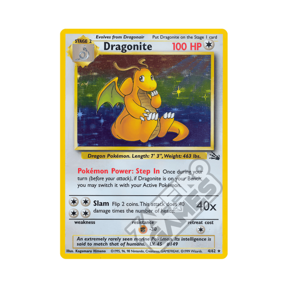 04/62 Dragonite Holo Unlimited (ITA) - Fossil rr