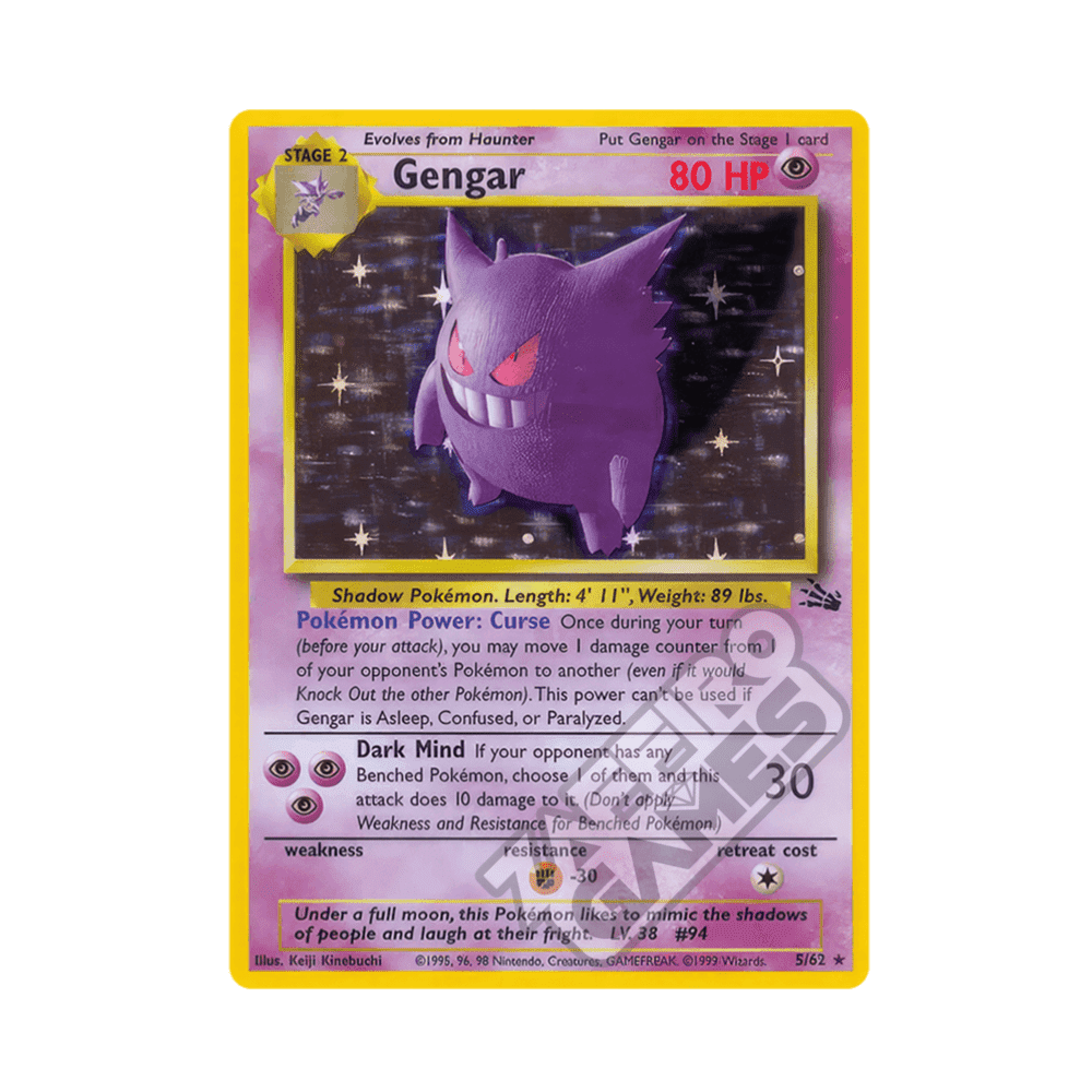 05/62 Gengar Holo Unlimited (ITA) - Fossil rr