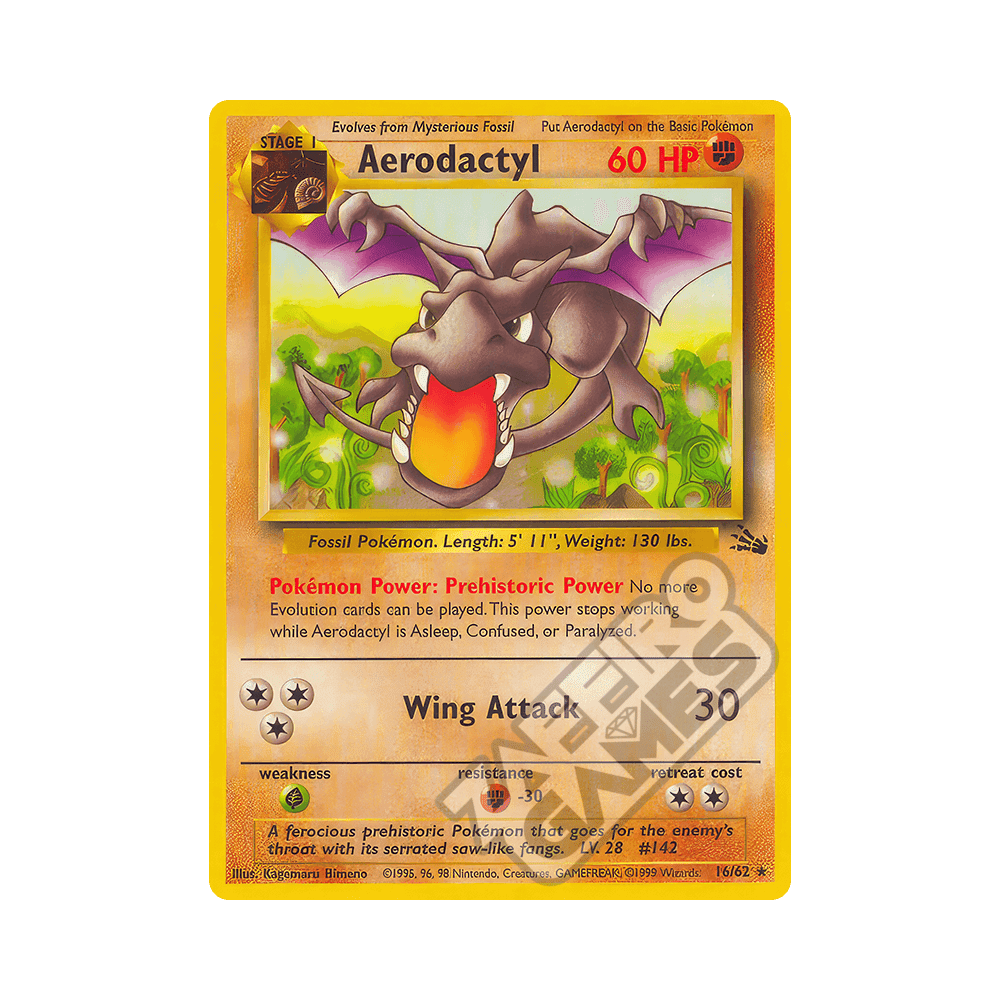 16/62 Aerodactyl Rara Unlimited (ITA) - Fossil rr