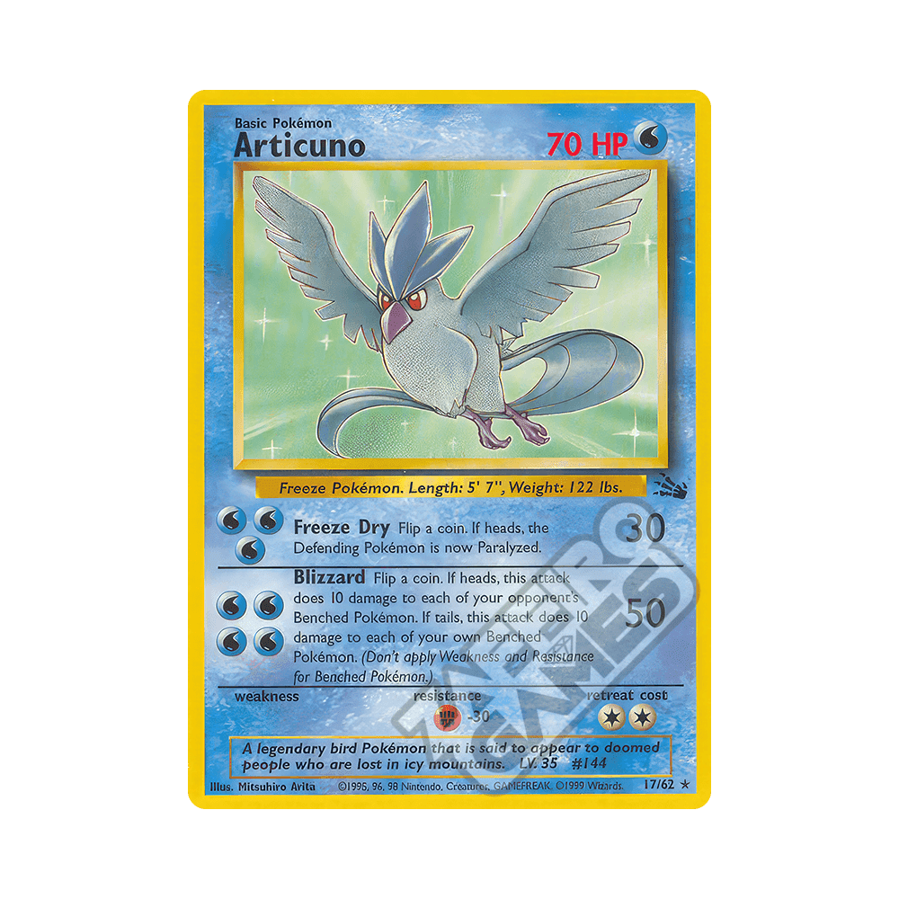 17/62 Articuno Rara Unlimited (ITA) - Fossil rr
