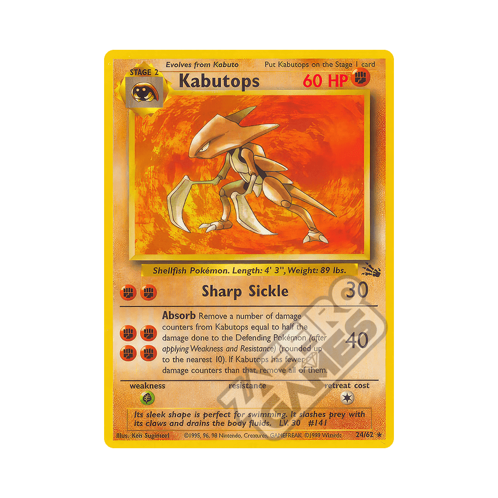 24/62 Kabutops Rara Unlimited (ITA) - Fossil rr