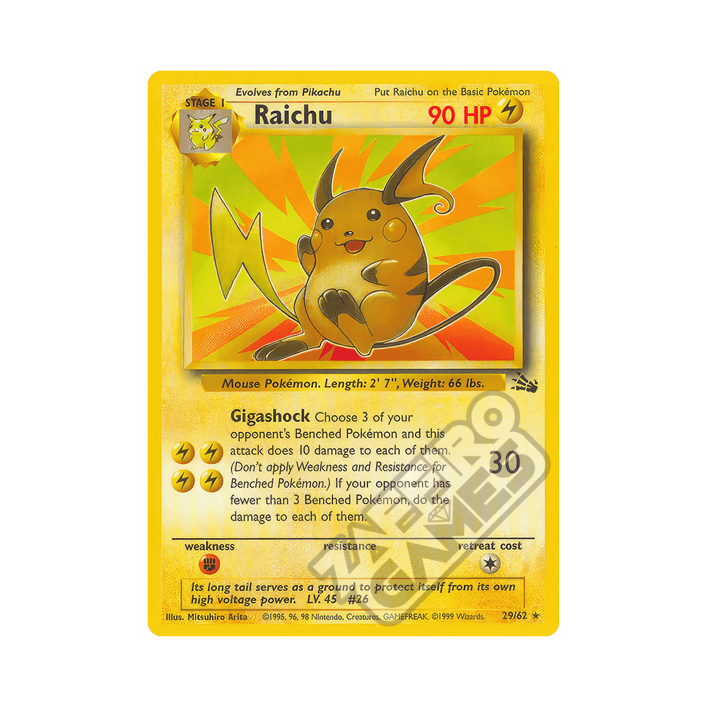 29/62 Raichu Rara Unlimited (ITA) - Fossil rr