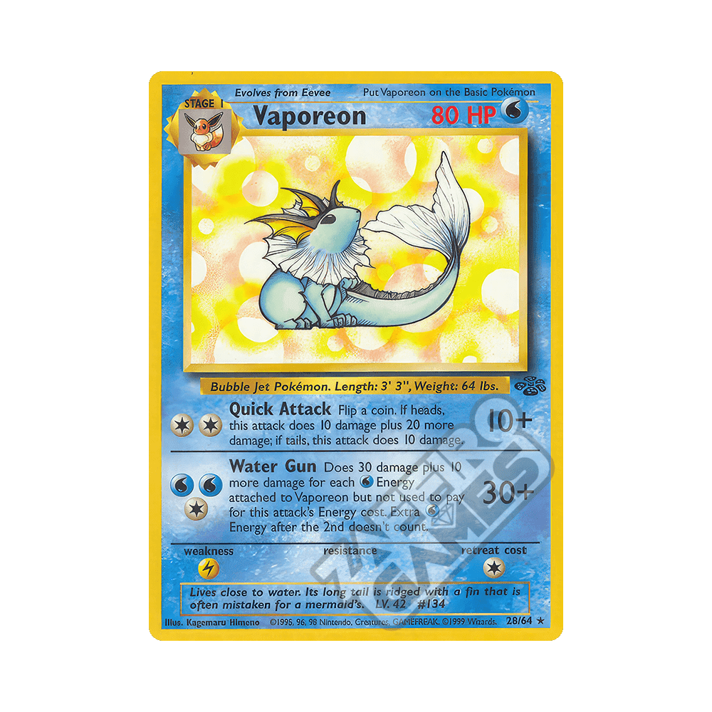 28/64 Vaporeon Rara Unlimited (ITA) - Jungle rr