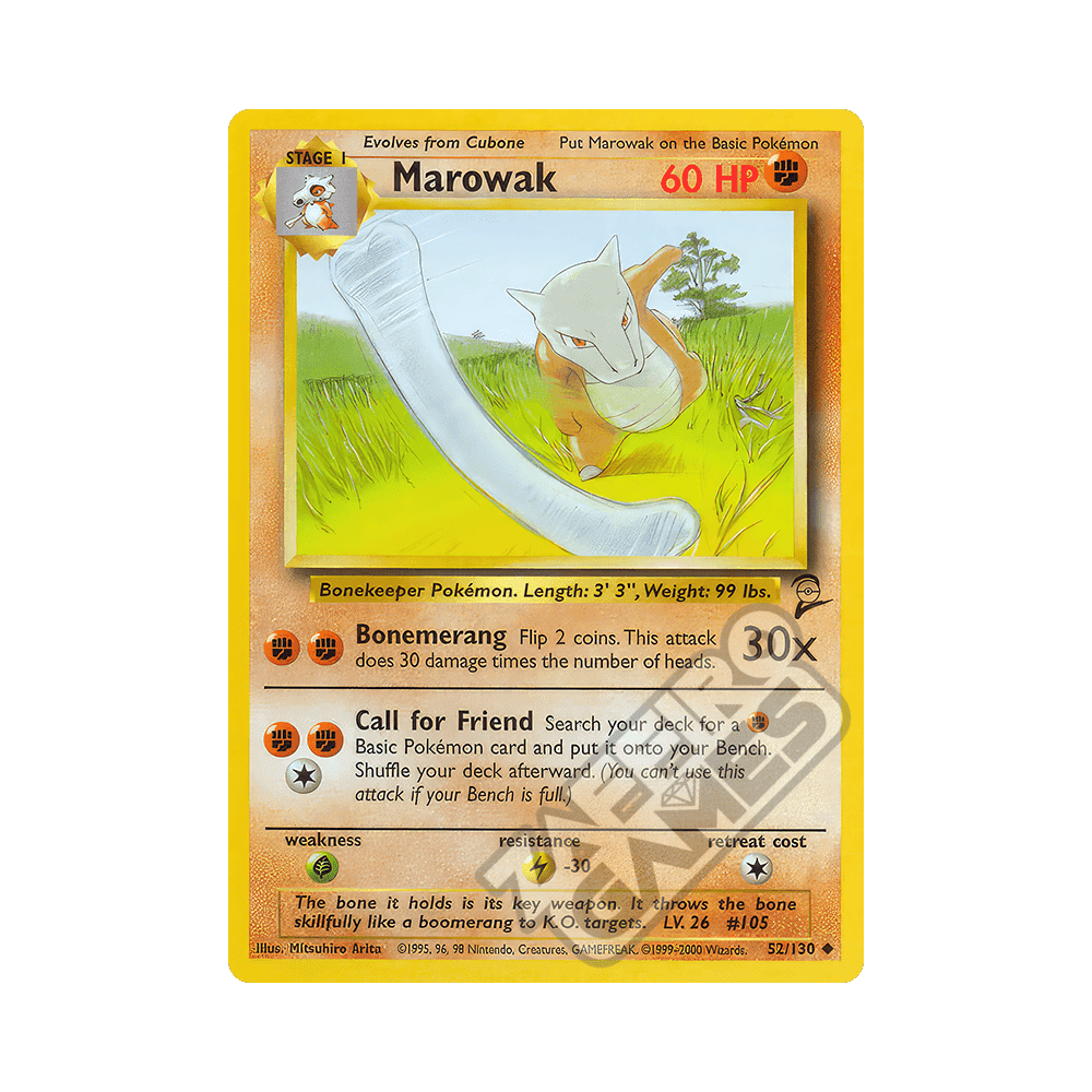 052/130 Marowak Non Comune (ENG) - Set Base 2 rr