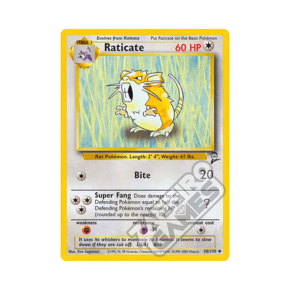 058/130 Raticate Non Comune (ENG) - Set Base 2 rr