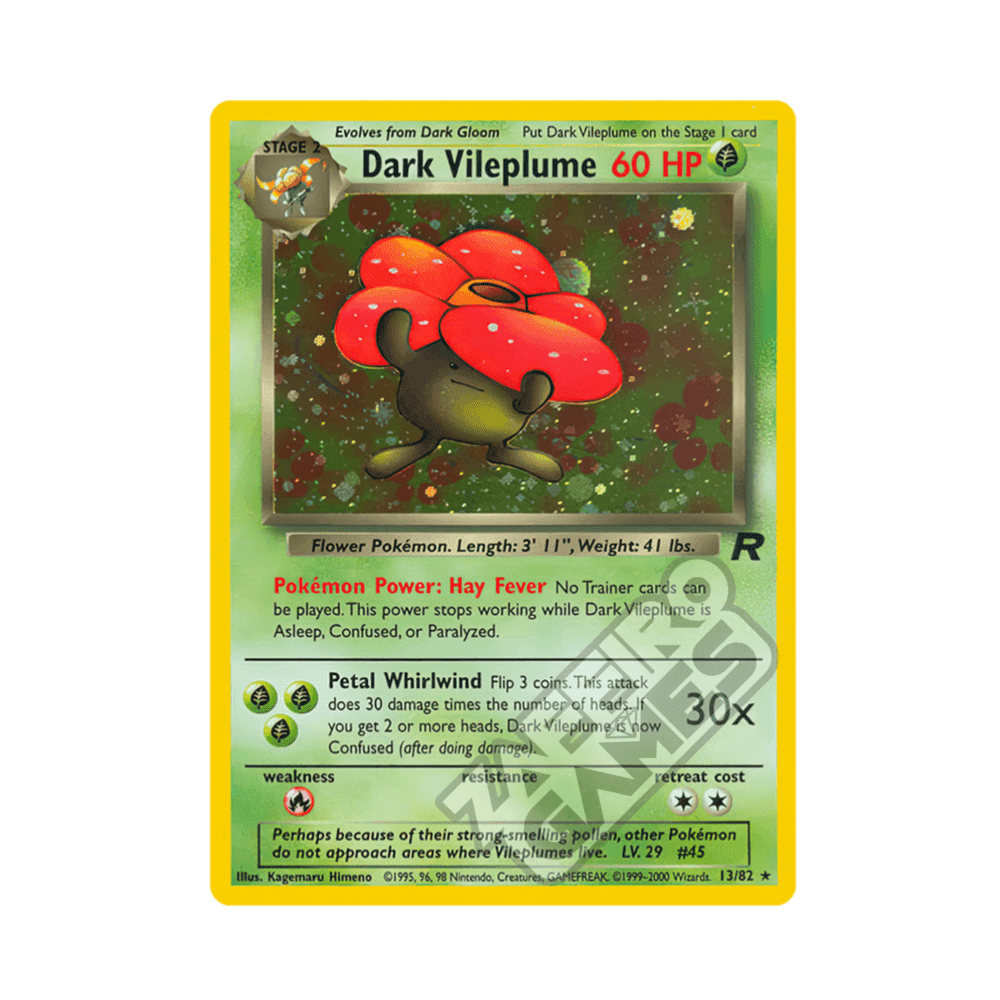 13/82 Dark Vileplume Holo Unlimited (ITA) - Team Rocket rr