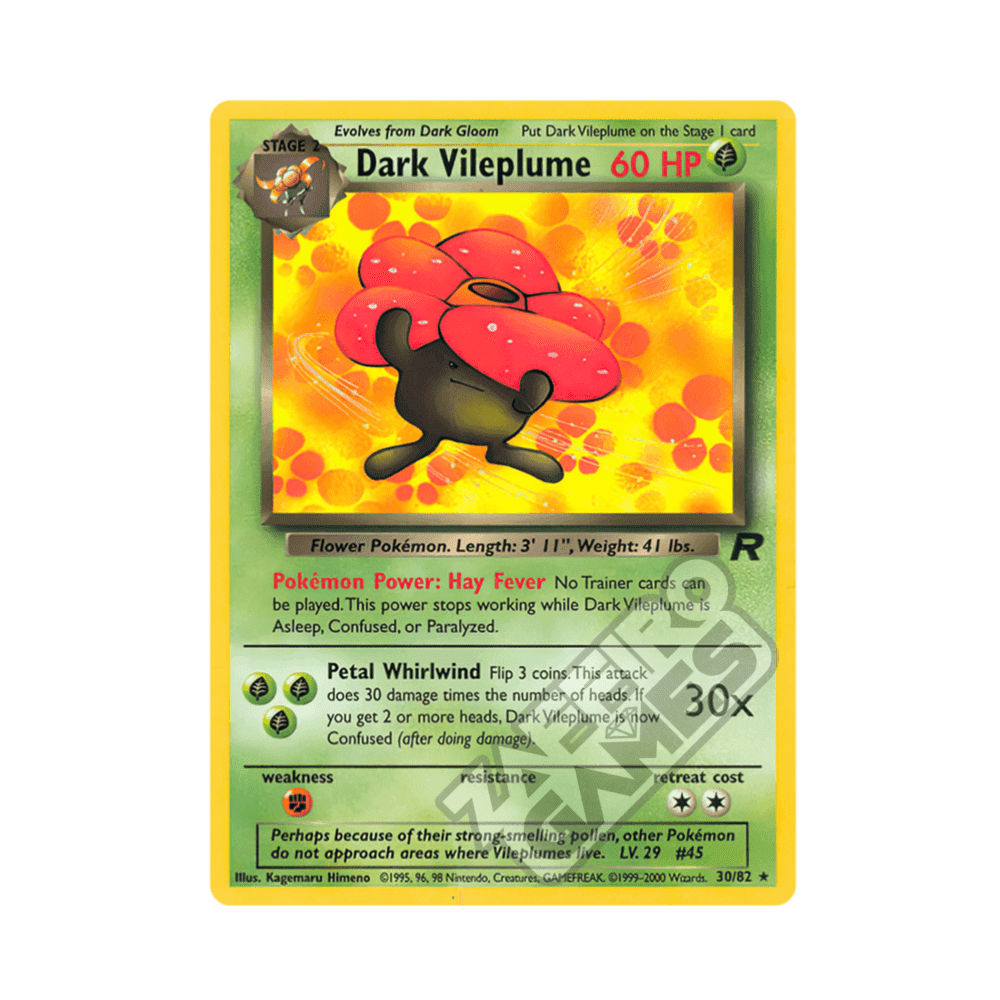 30/82 Dark Vileplume Rara Unlimited (ITA) - Team Rocket rr