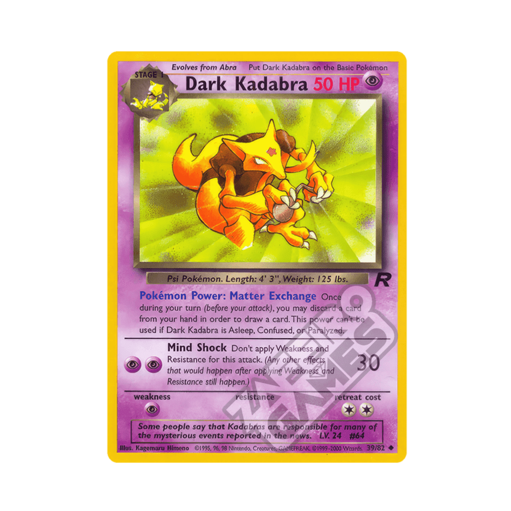 39/82 Dark Kadabra Non Comune Unlimited (ITA) - Team Rocket rr
