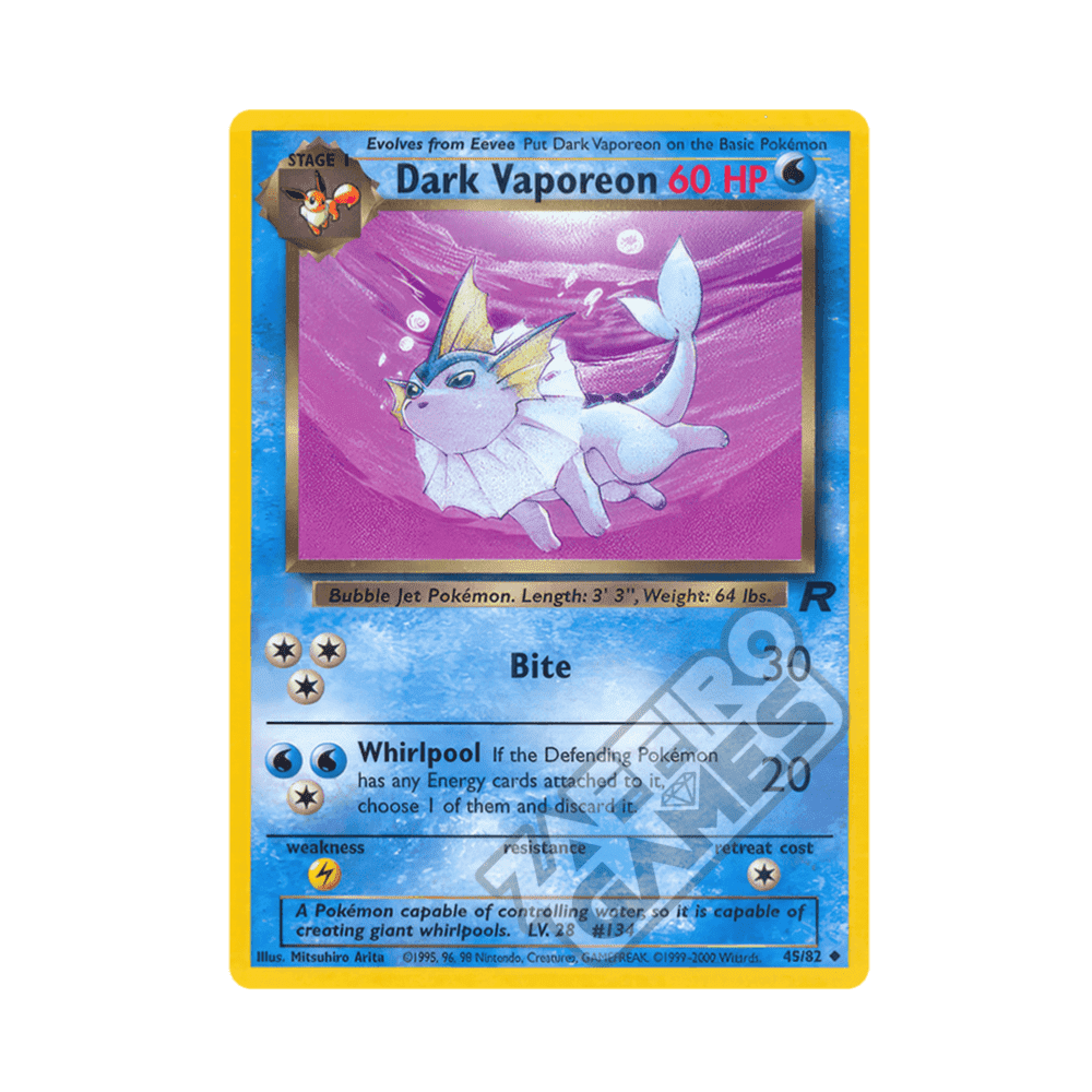 45/82 Dark Vaporeon Non Comune Unlimited (ITA) - Team Rocket rr