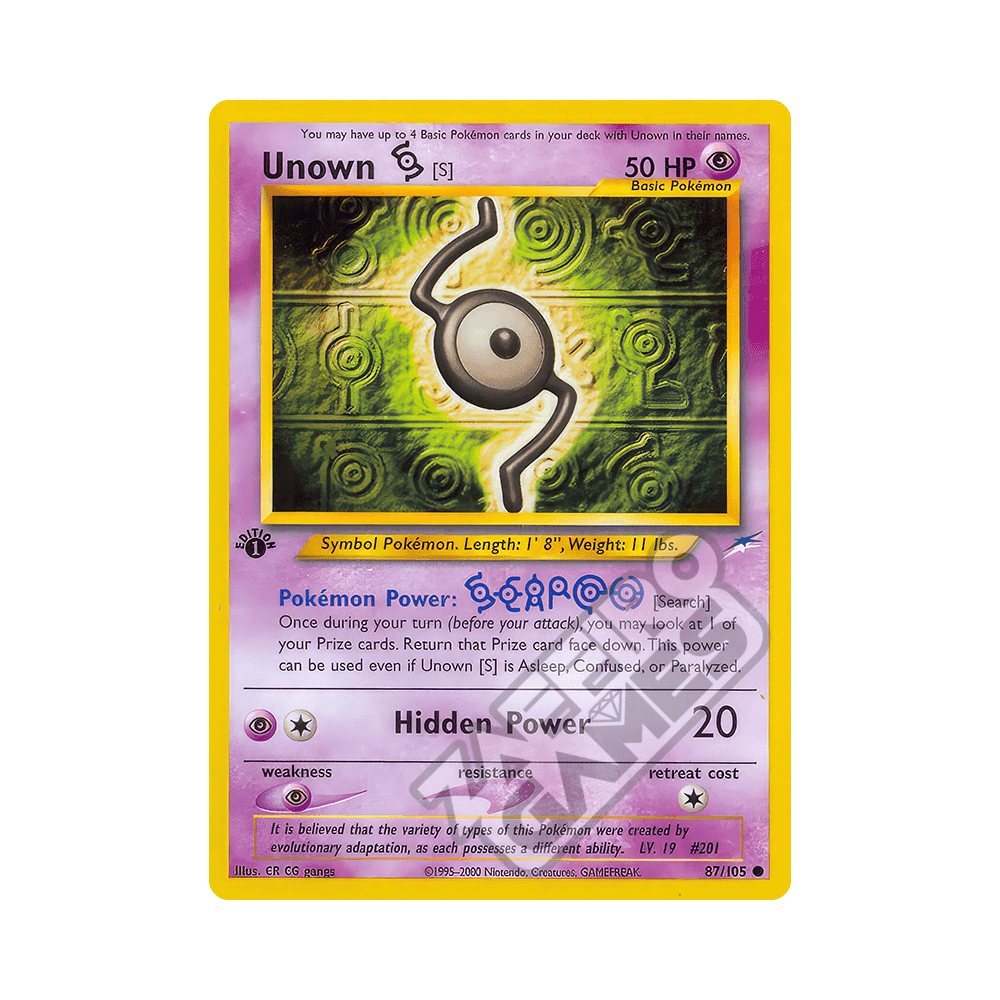 087/105 Unown S Comune Prima Edizione (ITA) - Neo Destiny rr