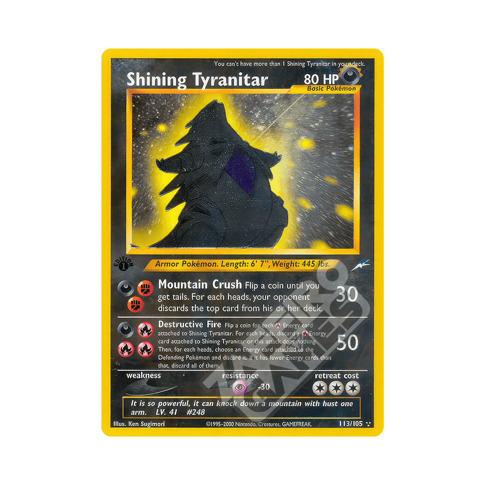 113/105 Shining Tyranitar Rara Prima Edizione (ITA) - Neo Destiny