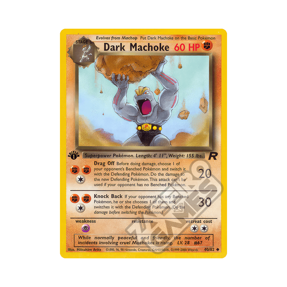 040/082 Dark Machoke Non Comune Prima Edizione (IT) – Team Rocket rr