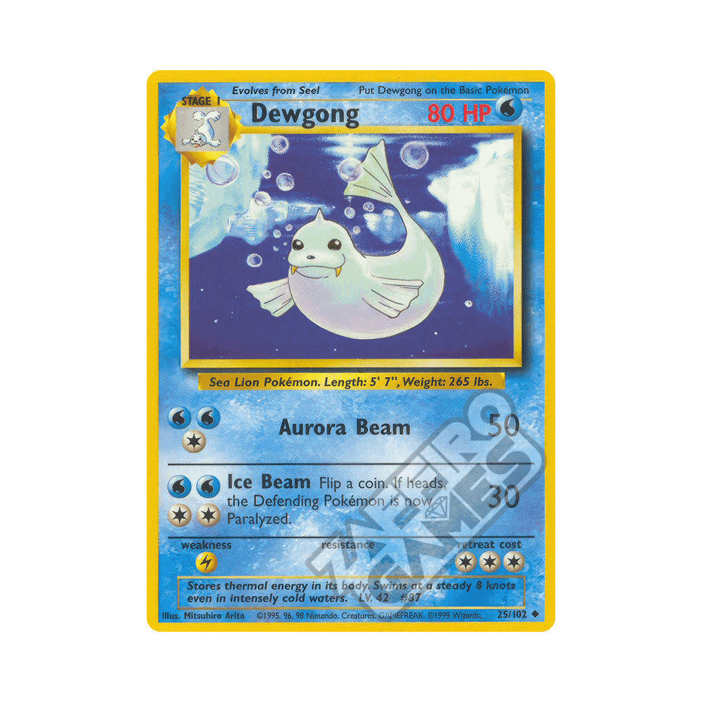 025/102 Dewgong Non Comune Prima Edizione (ITA) - Set Base rr