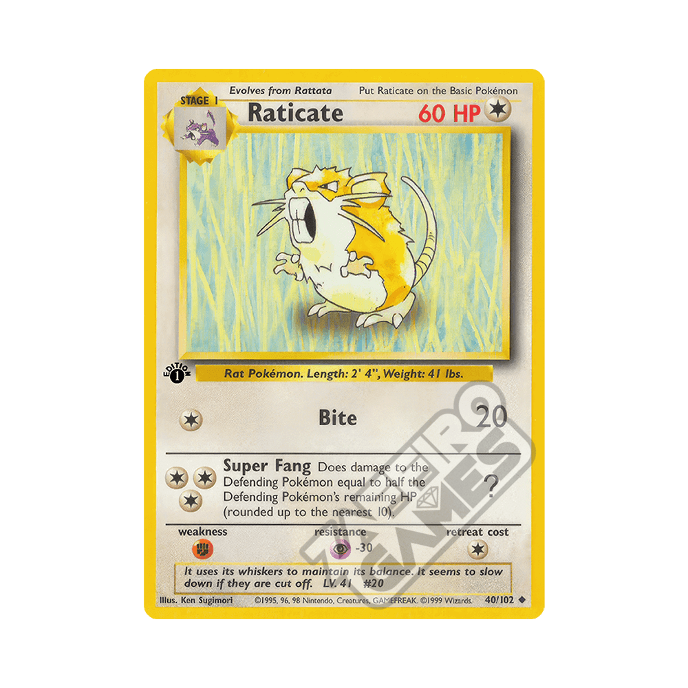 040/102 Raticate Non Comune Prima Edizione (ITA) - Set Base rr
