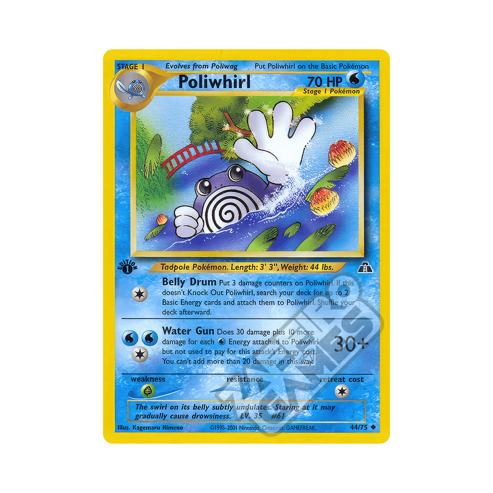 44/75 Poliwhirl Non Comune Prima Edizione (ITA) - Neo Discovery rr