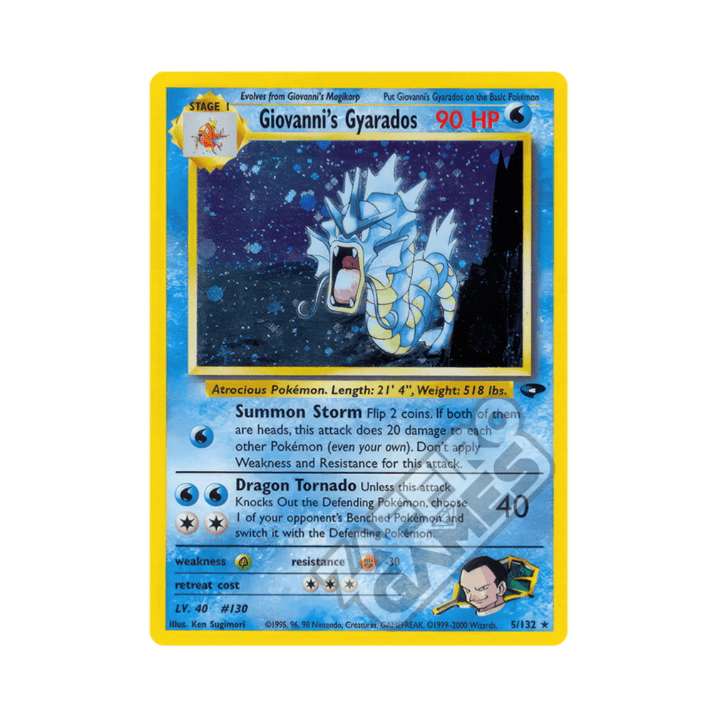 005/132 Giovanni's Gyarados Holo Unlimited (ENG) - Gym Challenge rr
