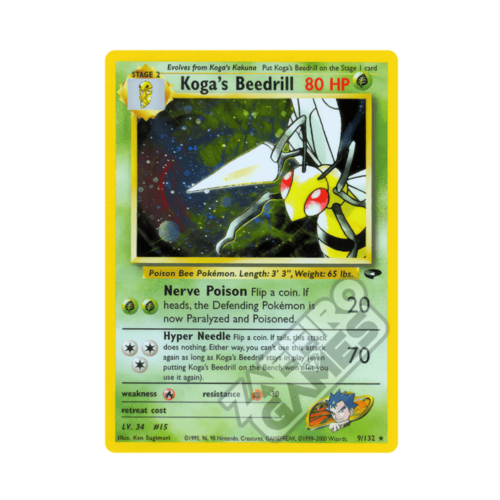 009/132 Koga's Beedrill Holo Unlimited (ENG) - Gym Challenge rr