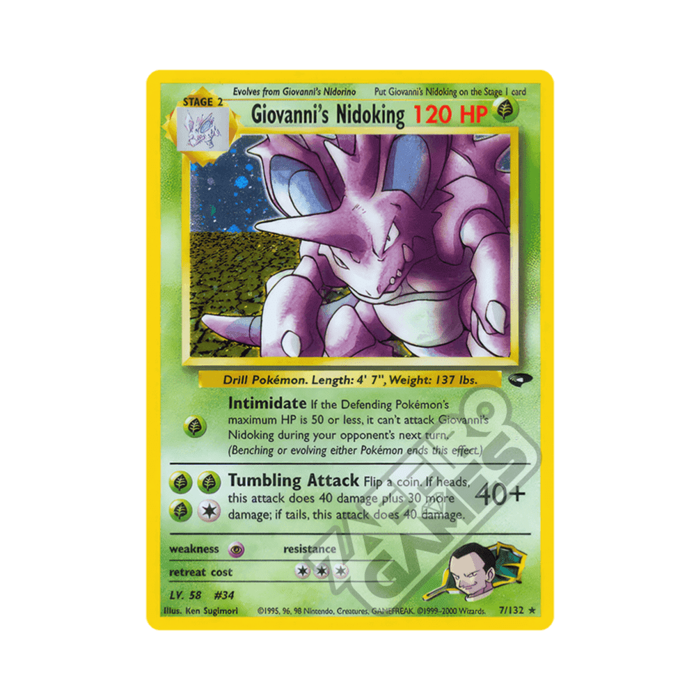 007/132 Giovanni's Nidoking Holo Unlimited (ENG) - Gym Challenge rr