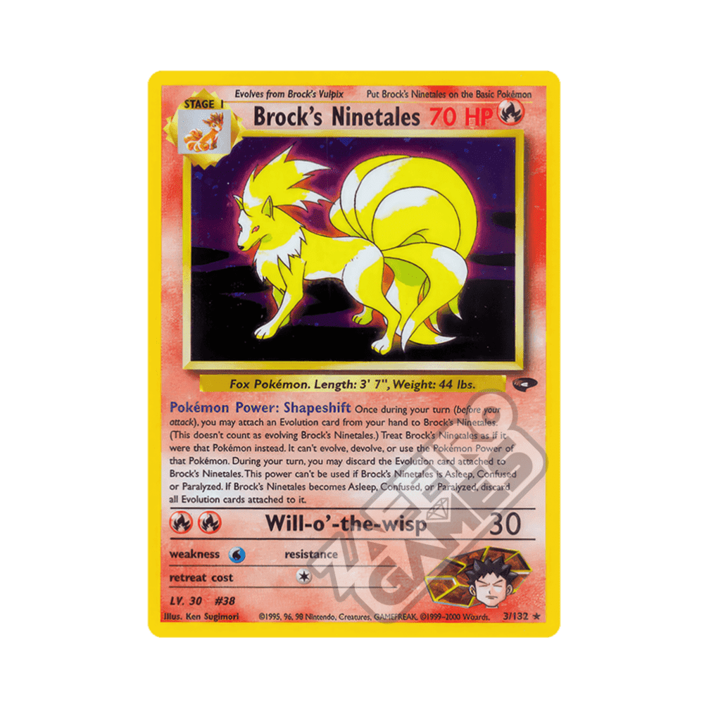 003/132 Brock's Ninetales Holo Unlimited (ENG) - Gym Challenge rr