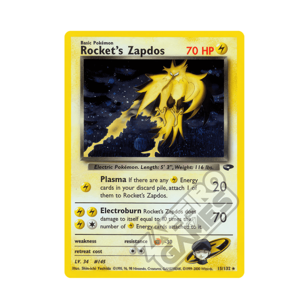 015/132 Rocket's Zapdos Holo Unlimited (ENG) - Gym Challenge rr