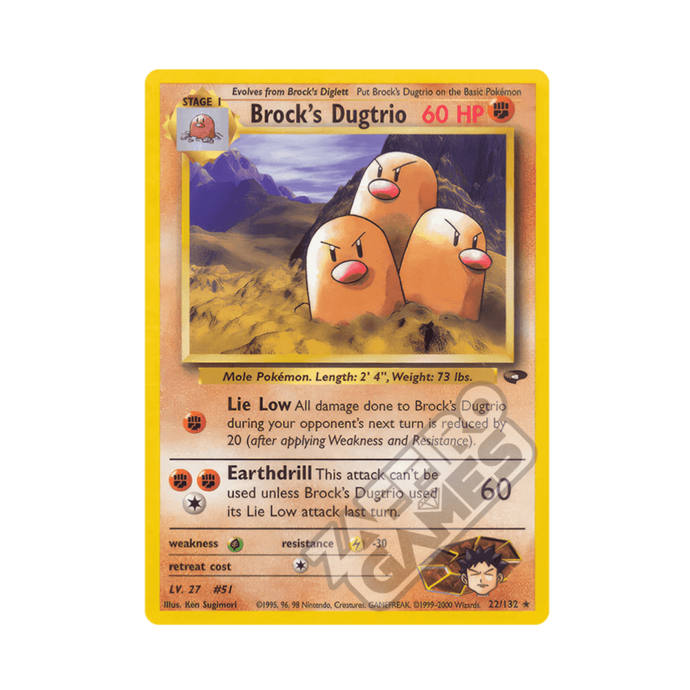 022/132 Brock's Dugtrio Rara Unlimited (ENG) - Gym Challenge rr