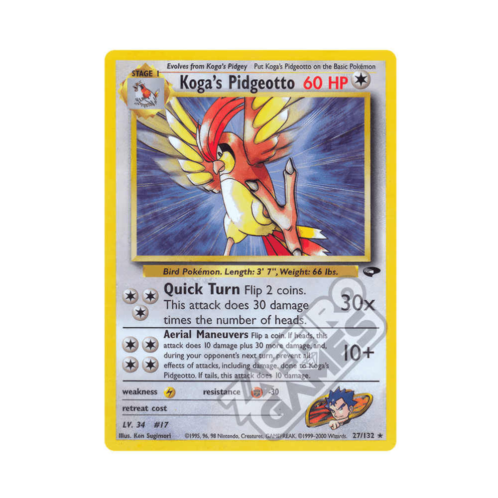 027/132 Koga's Pidgeotto Rara Unlimited (ENG) - Gym Challenge rr