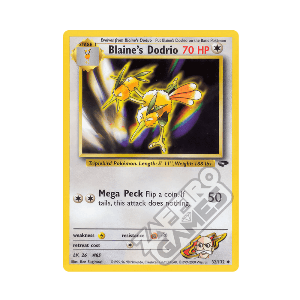 032/132 Blaine's Dodrio Non Comune Unlimited (ENG) - Gym Challenge rr