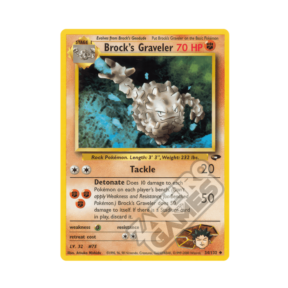 034/132 Brock's Graveler Non Comune Unlimited (ENG) - Gym Challenge rr