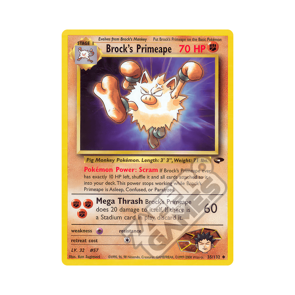 035/132 Brock's Primeape Non Comune Unlimited (ENG) - Gym Challenge rr