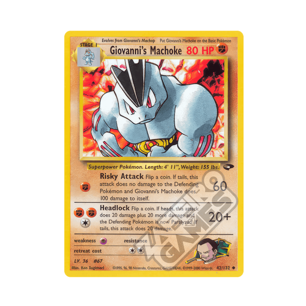 042/132 Giovanni's Machoke Non Comune Unlimited (ENG) - Gym Challenge rr