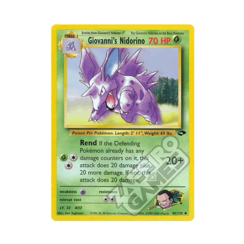 045/132 Giovanni's Nidorino Non Comune Unlimited (ENG) - Gym Challenge rr