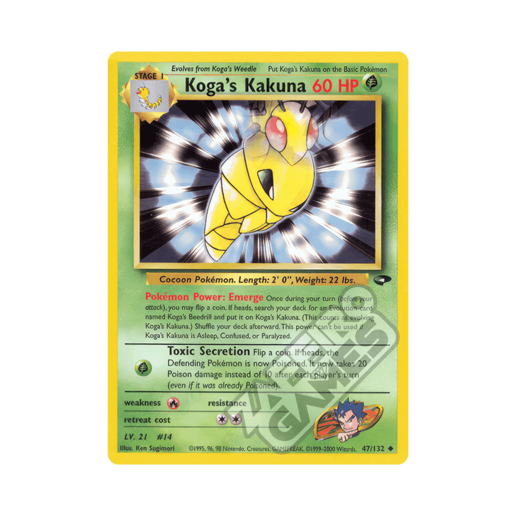 047/132 Koga's Kakuna Non Comune Unlimited (ENG) - Gym Challenge rr