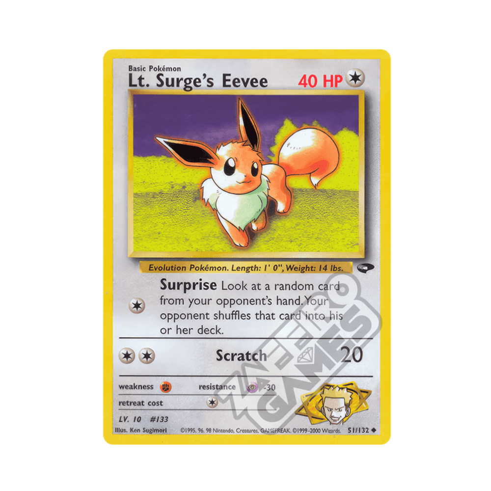 051/132 Lt. Surge's Eevee Non Comune Unlimited (ENG) - Gym Challenge rr