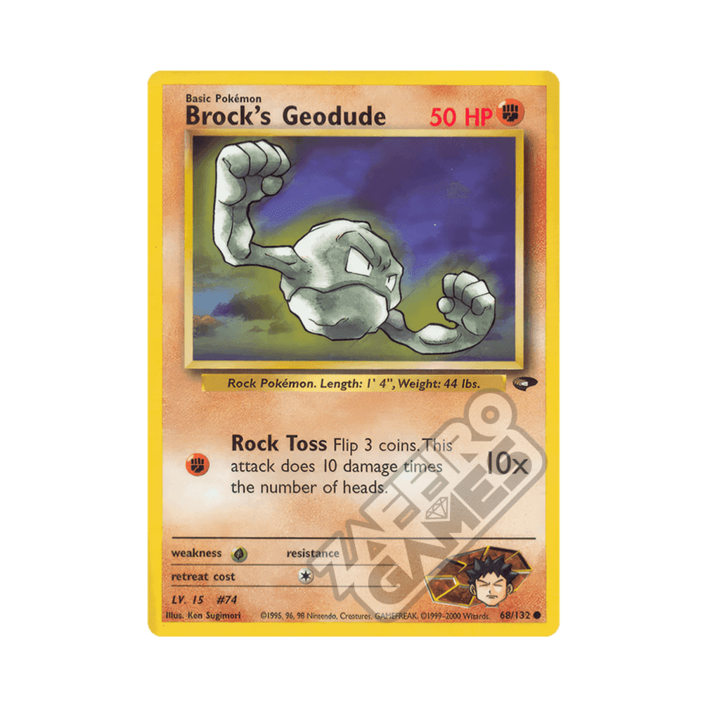 068/132 Brock's Geodude Non Comune Unlimited (ENG) - Gym Challenge rr
