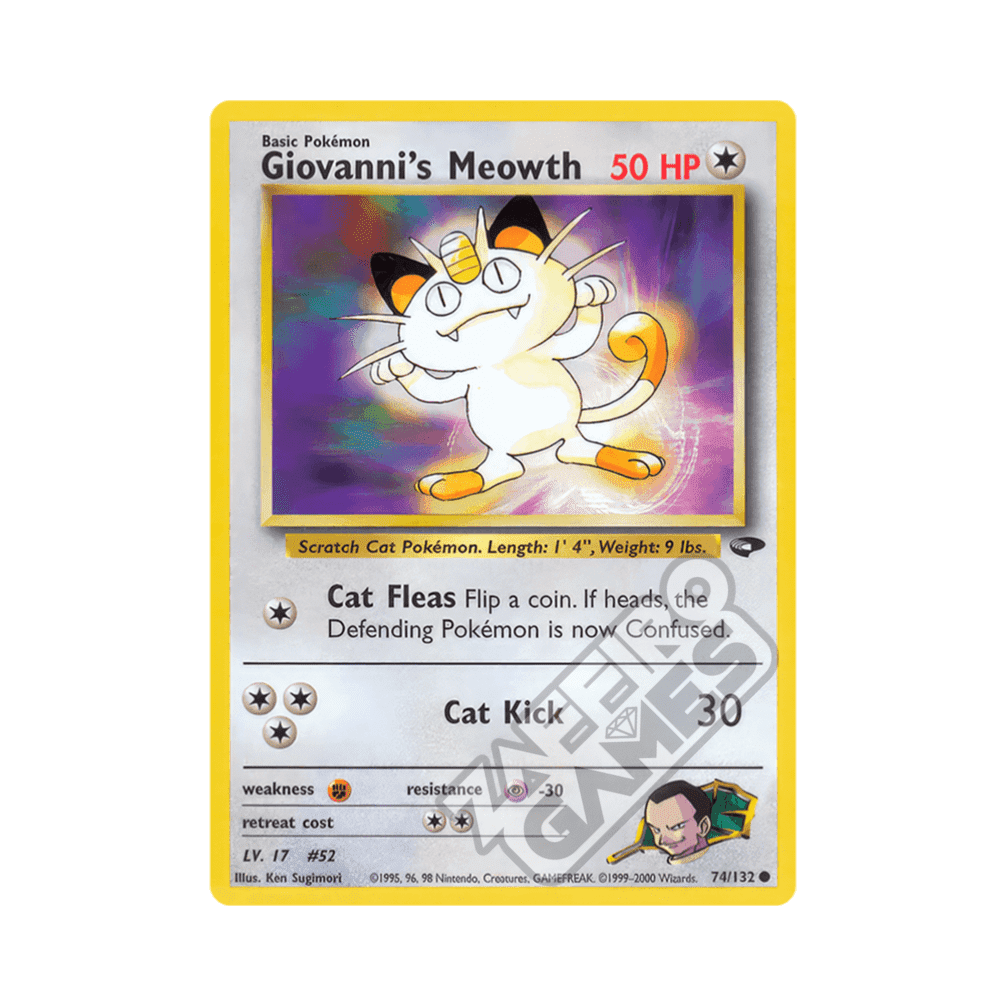 074/132 Giovanni's Meowth Comune Unlimited (ENG) - Gym Challenge rr