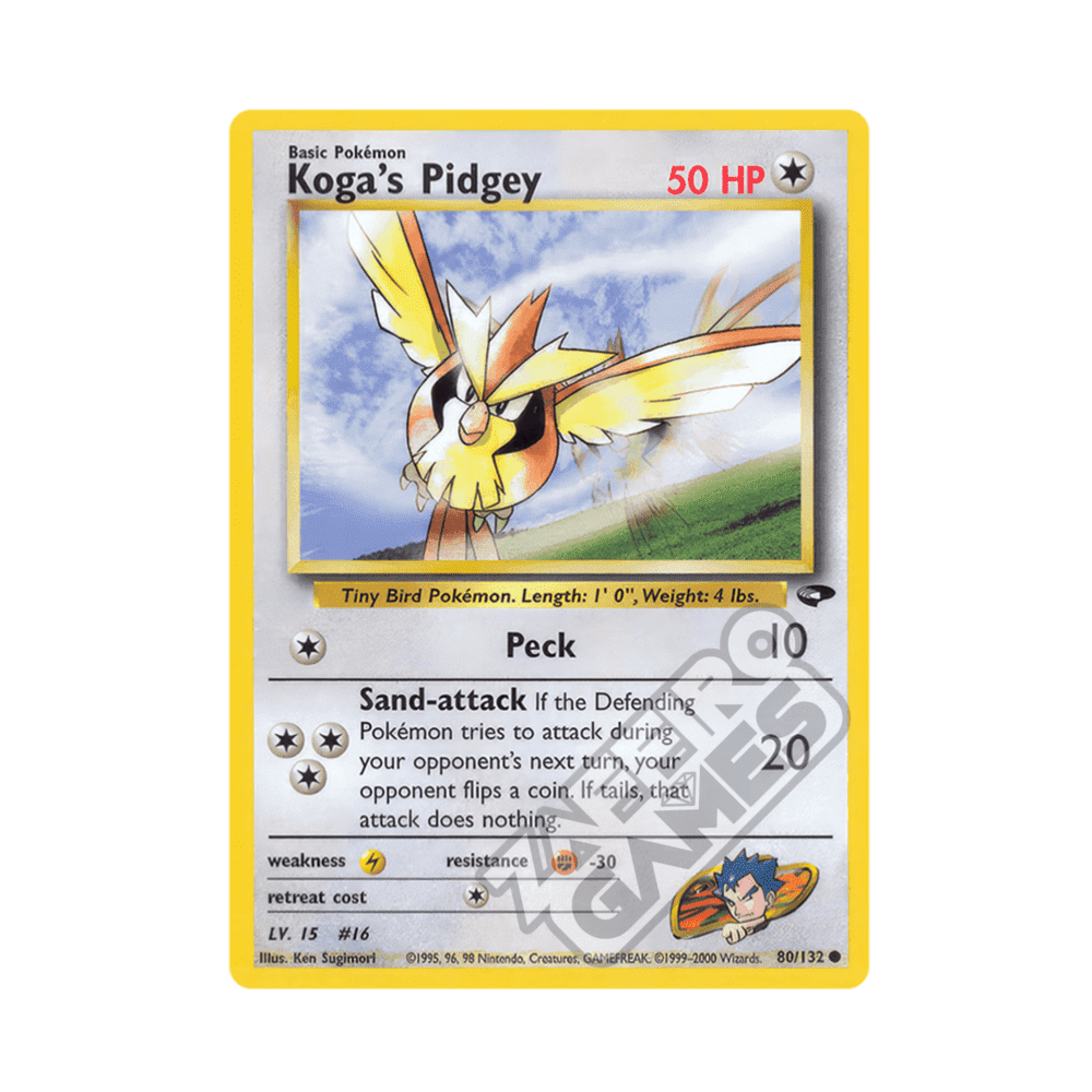 080/132 Koga's Pidgey Comune Unlimited (ENG) - Gym Challenge rr