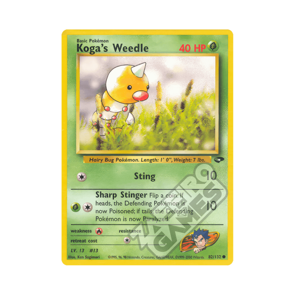 082/132 Koga's Weedle Comune Unlimited (ENG) - Gym Challenge rr