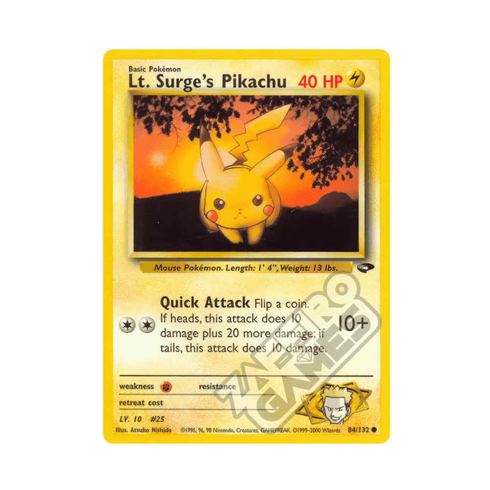 084/132 Lt. Surge's Pikachu Comune Unlimited (ENG) - Gym Challenge rr