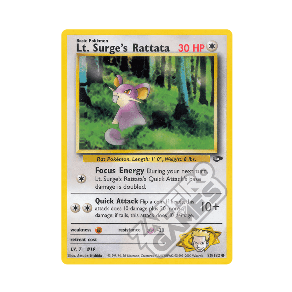085/132 Lt. Surge's Rattata Comune Unlimited (ENG) - Gym Challenge rr