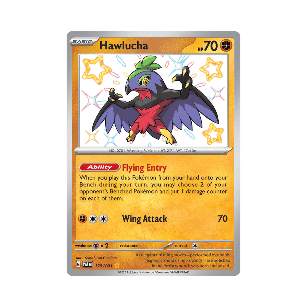 shiny hawlucha pokemon card S 282/190 SV4a Shiny Treasure ex Japanese NM The item may be similar but not exactly the same as the image (e.g Hawlucha-EX | XYFurious Fists |