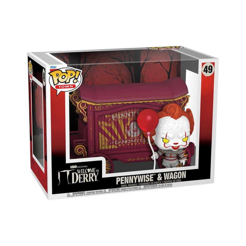 It-Welcome to Derry POP! Town Vinyl Figure Pennywise & Wagon 9 cm