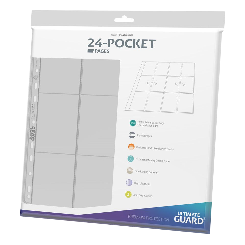 Ultimate Guard 24-Pocket QuadRow Pages Side-Loading (10) - Transparent