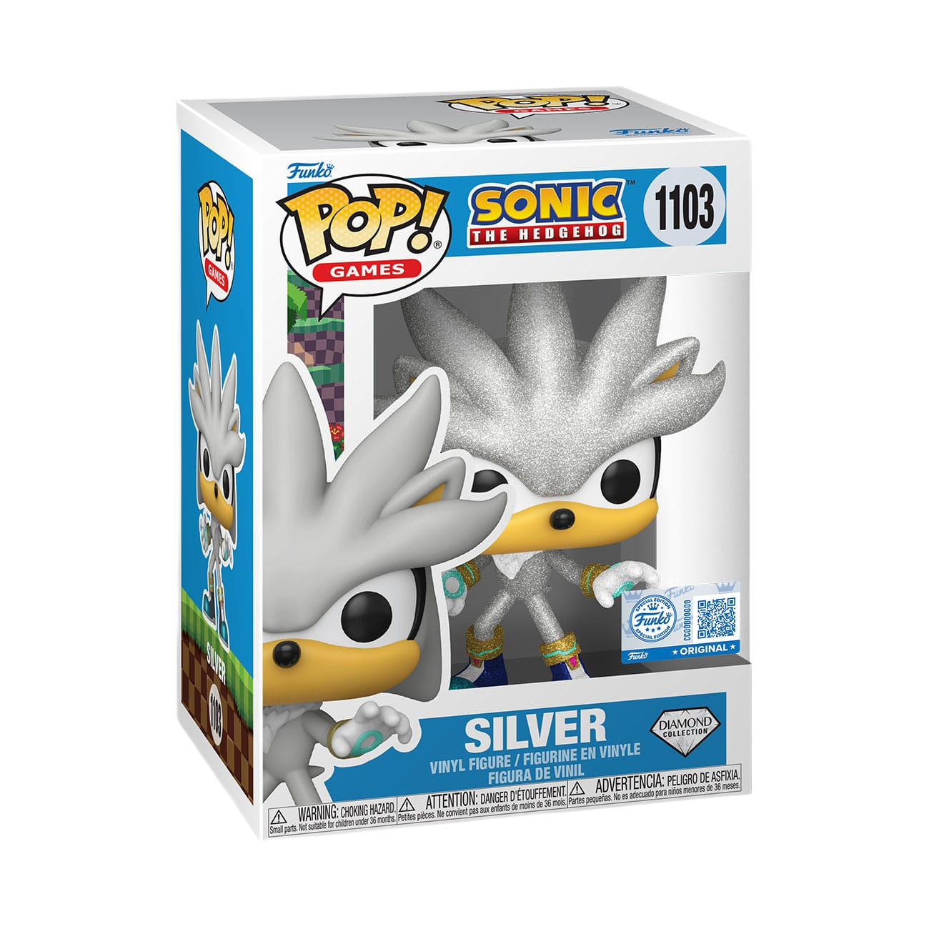 Sonic The Hedgehog POP! Games Vinyl Figure Silver The Hedgehog (FL) 9 cm