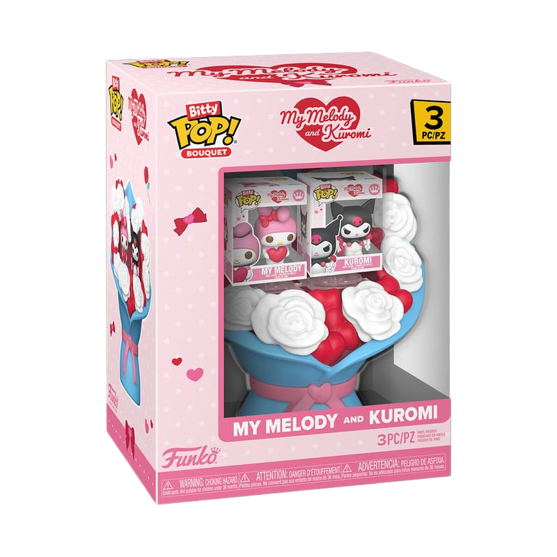Sanrio Bitty POP! Bouquet Vinyl Figure 2-Pack My Melody & Kuromi (Valentine) 4 cm