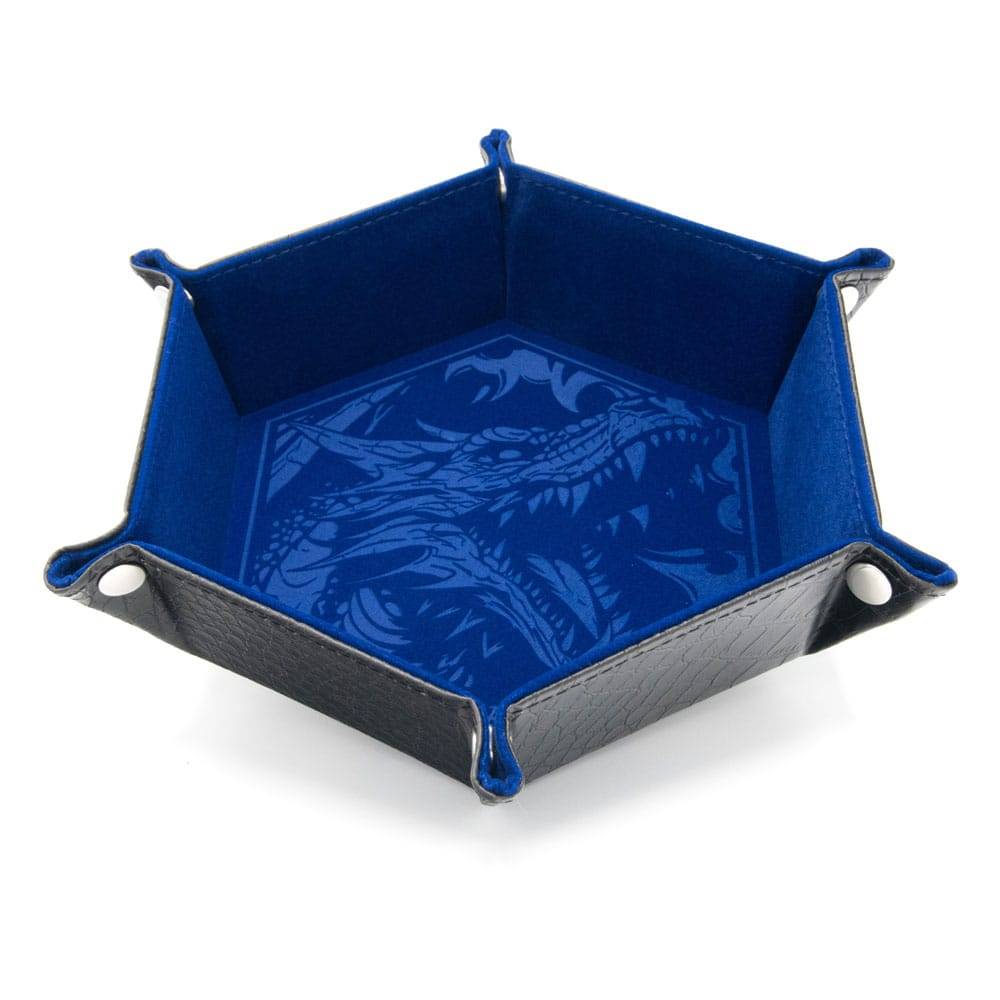 CritStones Folding Dice Tray Dragon Skin Edition Blue
