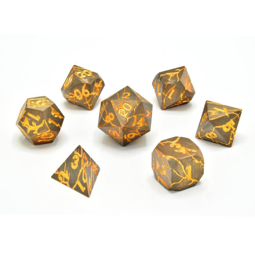 CritStones Metal Dice Set Marred Midas (7)