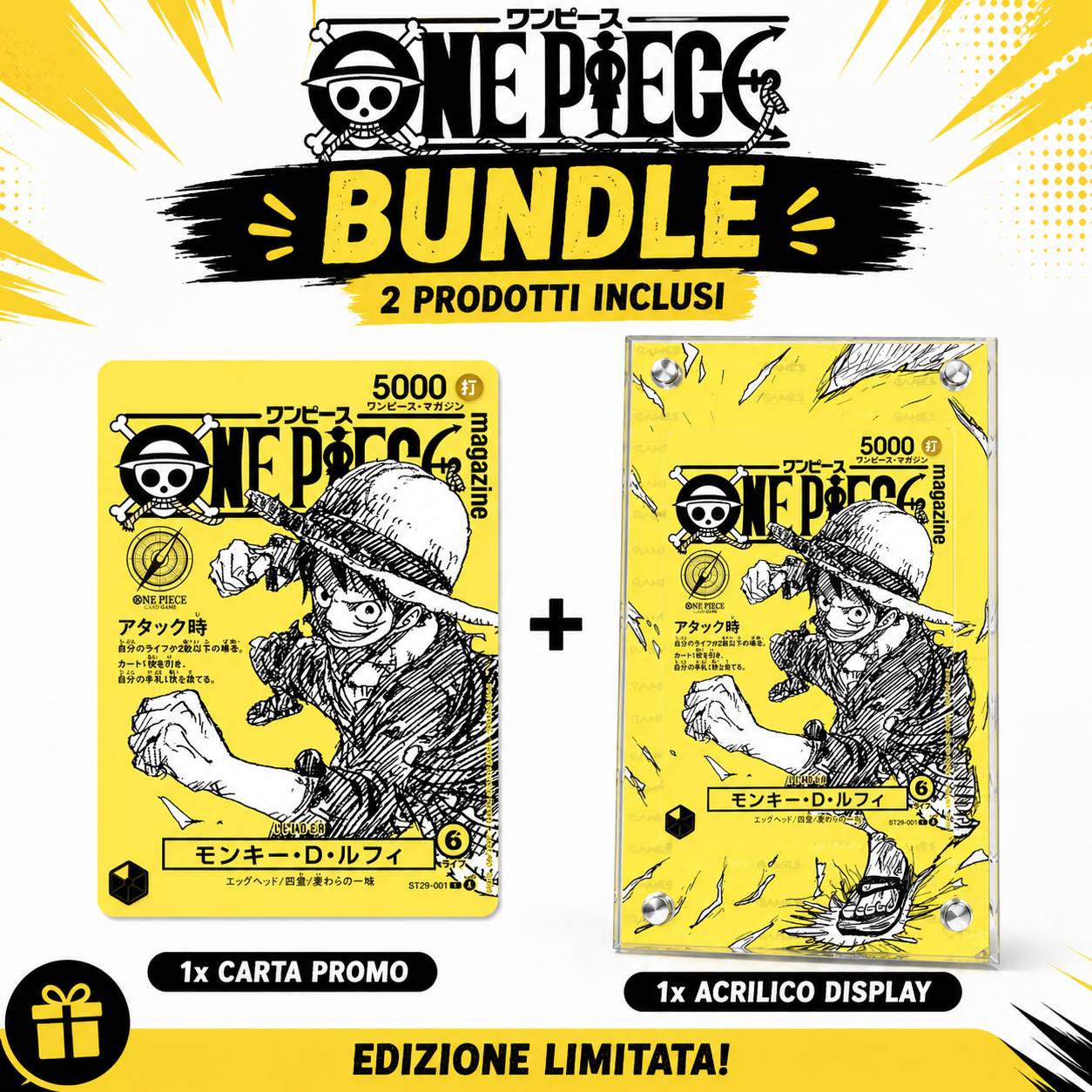One Piece Card Game – Monkey D. Luffy Promo Card + Case Magnetico Extended Art (Magazine Vol.21) (JAP)