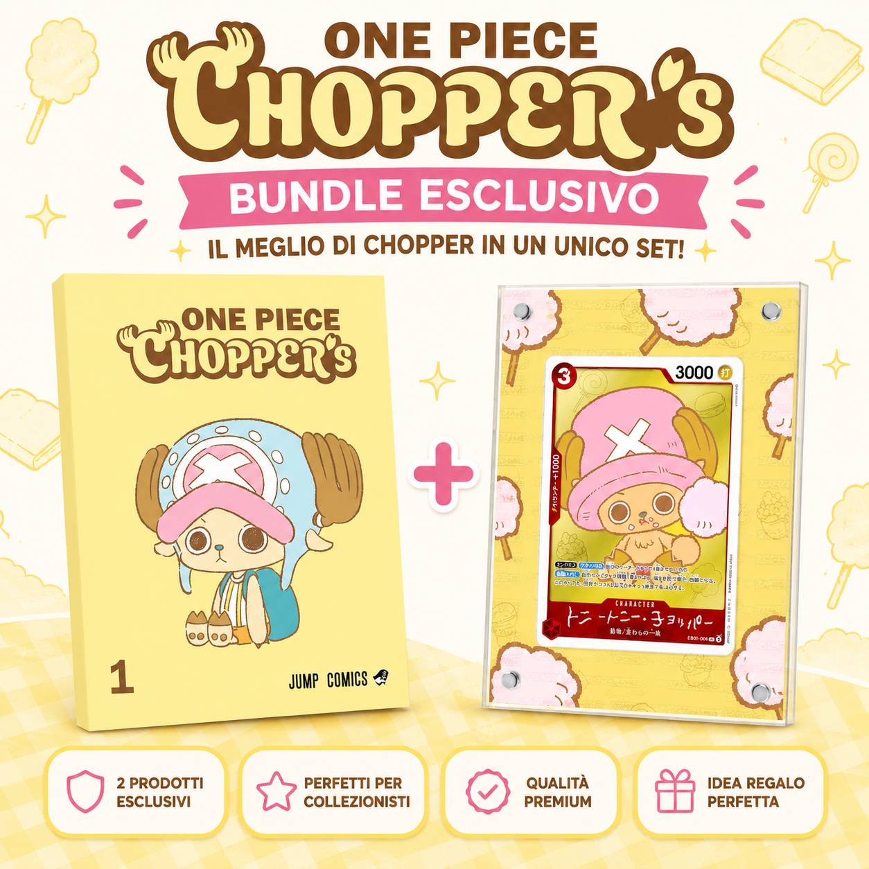 One Piece – Chopper’s Vol.1 + Carta Promo Tony Tony Chopper + Case Magnetico Extended Art