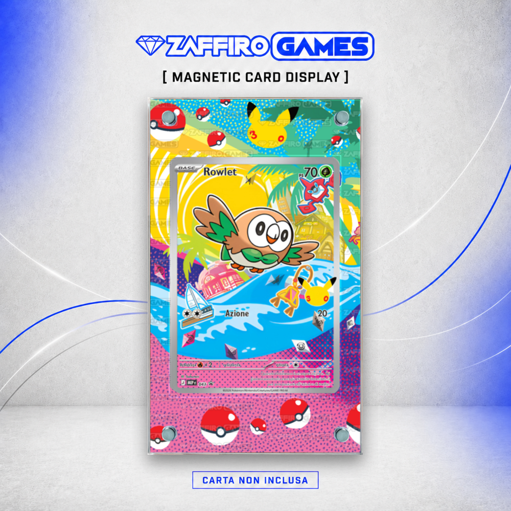 Zaffiro Games Collection - Case Magnetico Personalizzato Rowlet Compagni d'avventura 7th gen.